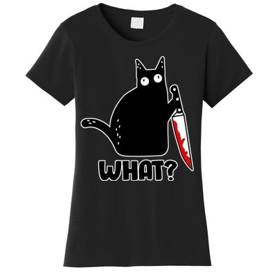 Halloween Cat what? Bloody Knife Women's T-Shirt