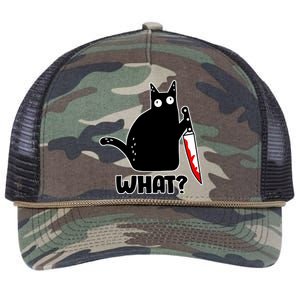 Halloween Cat what? Bloody Knife Retro Rope Trucker Hat Cap