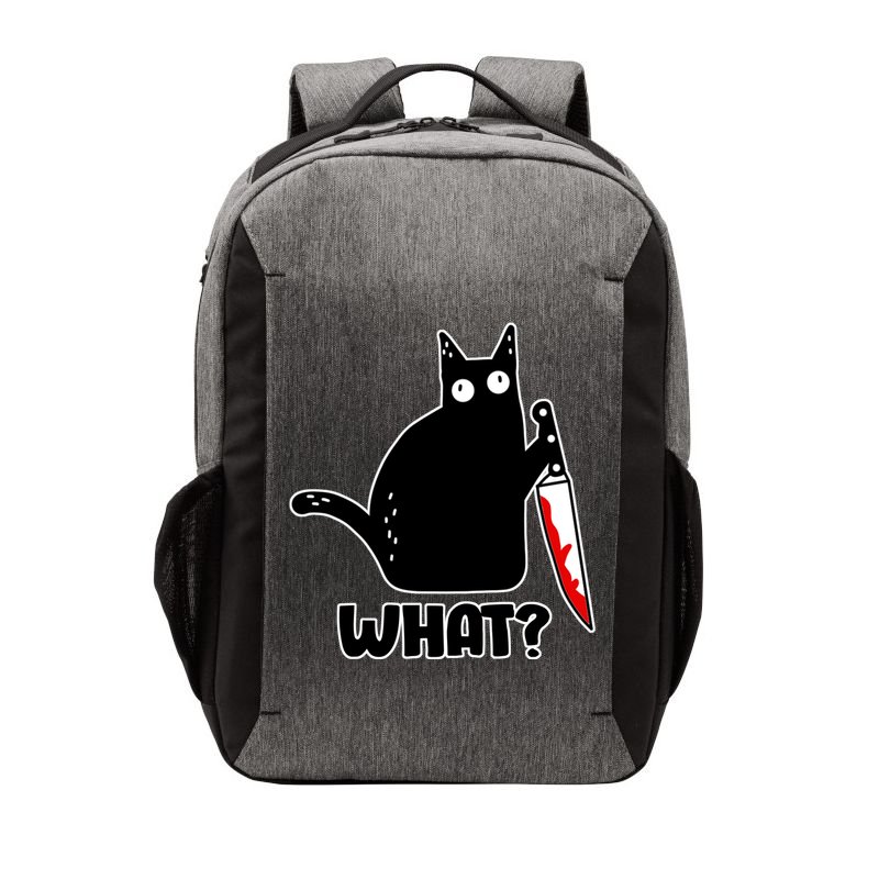 Halloween Cat what? Bloody Knife Vector Backpack