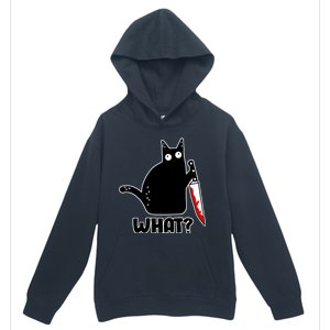 Halloween Cat what? Bloody Knife Urban Pullover Hoodie