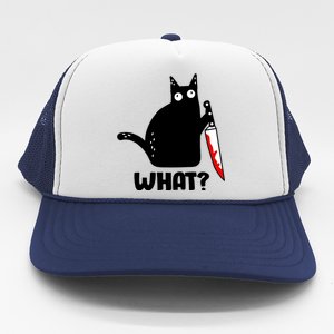 Halloween Cat what? Bloody Knife Trucker Hat