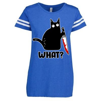 Halloween Cat what? Bloody Knife Enza Ladies Jersey Football T-Shirt