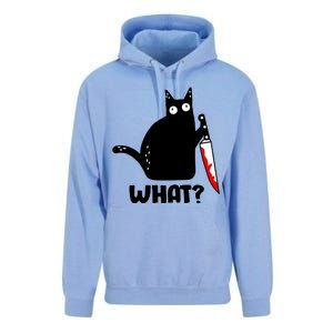 Halloween Cat what? Bloody Knife Unisex Surf Hoodie