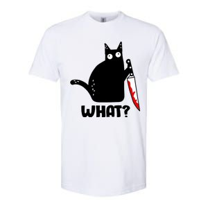 Halloween Cat what? Bloody Knife Softstyle CVC T-Shirt