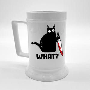 Halloween Cat what? Bloody Knife Beer Stein