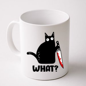 Halloween Cat what? Bloody Knife Coffee Mug