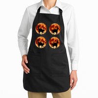 Halloween Cat with Full Moon Phases Apron