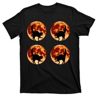 Halloween Cat with Full Moon Phases T-Shirt