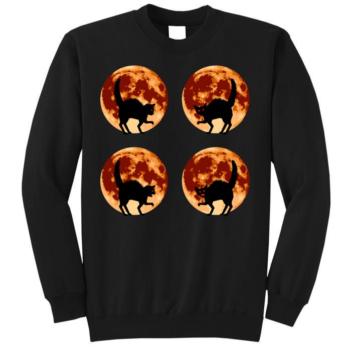 Halloween Cat with Full Moon Phases Tall Sweatshirt