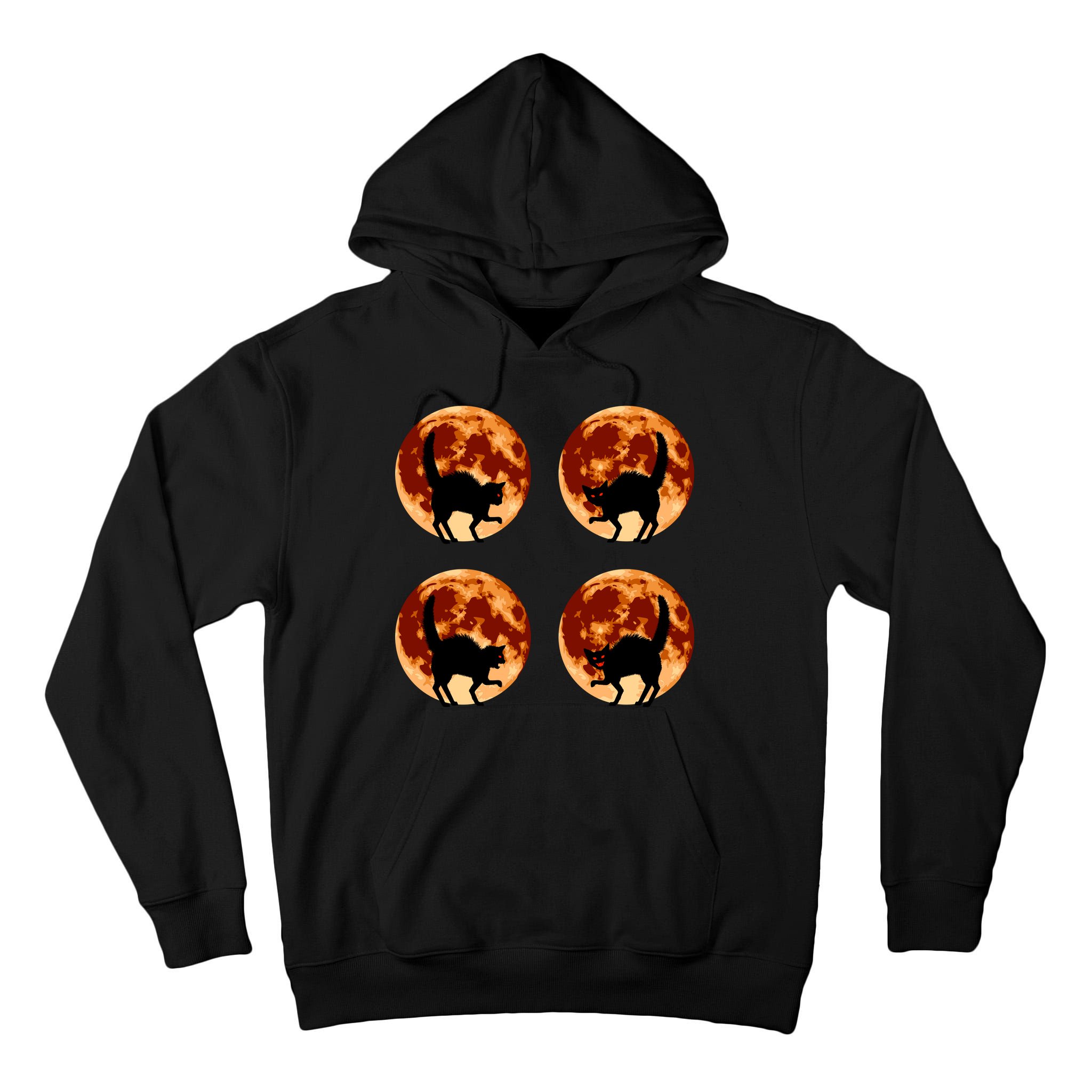 Halloween Cat with Full Moon Phases Tall Hoodie