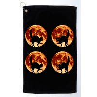 Halloween Cat with Full Moon Phases Golf Towel