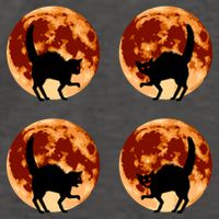 Halloween Cat with Full Moon Phases Vector Backpack