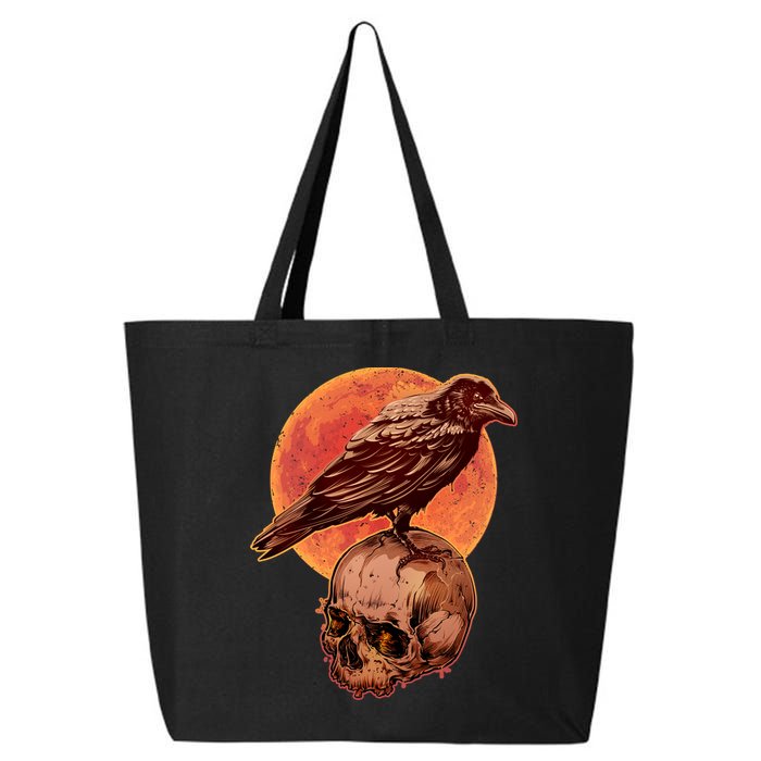 Halloween Cool Raven Crow Skull And Moon 25L Jumbo Tote