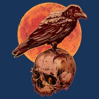 Halloween Cool Raven Crow Skull And Moon Infant Baby Jersey Bodysuit