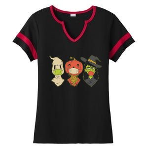 Halloween Creatures Pandemic Ladies Halftime Notch Neck Tee