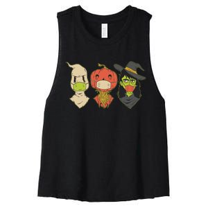 Halloween Creatures Pandemic Women's Racerback Cropped Tank