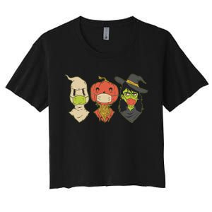 Halloween Creatures Pandemic Women's Crop Top Tee