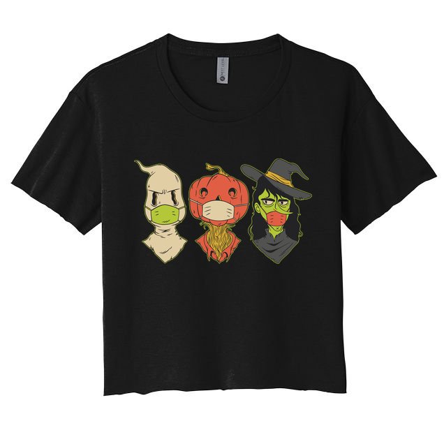 Halloween Creatures Pandemic Women's Crop Top Tee