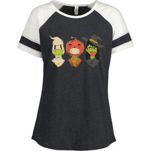 Halloween Creatures Pandemic Enza Ladies Jersey Colorblock Tee