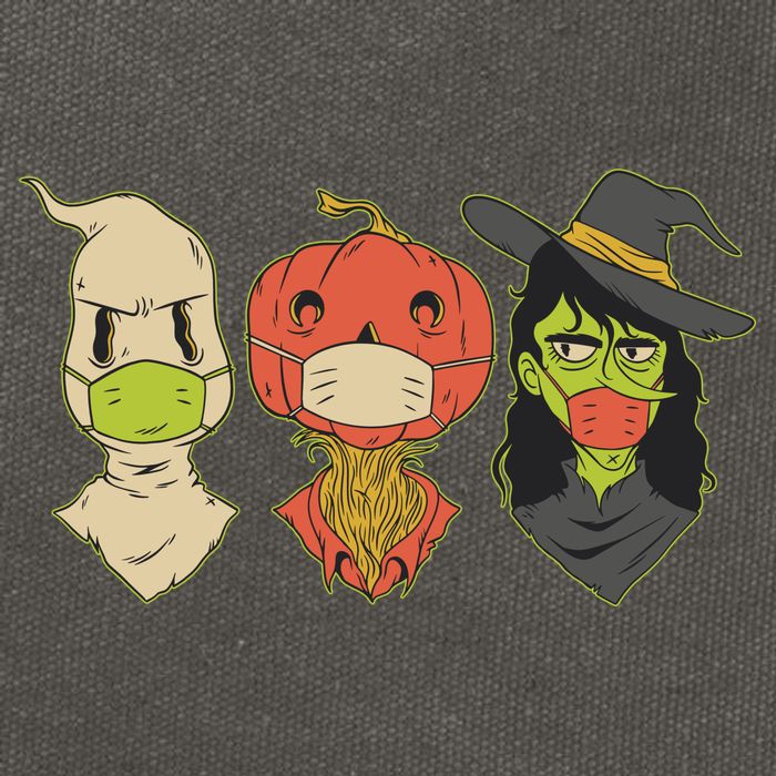 Halloween Creatures Pandemic Cotton Canvas Backpack