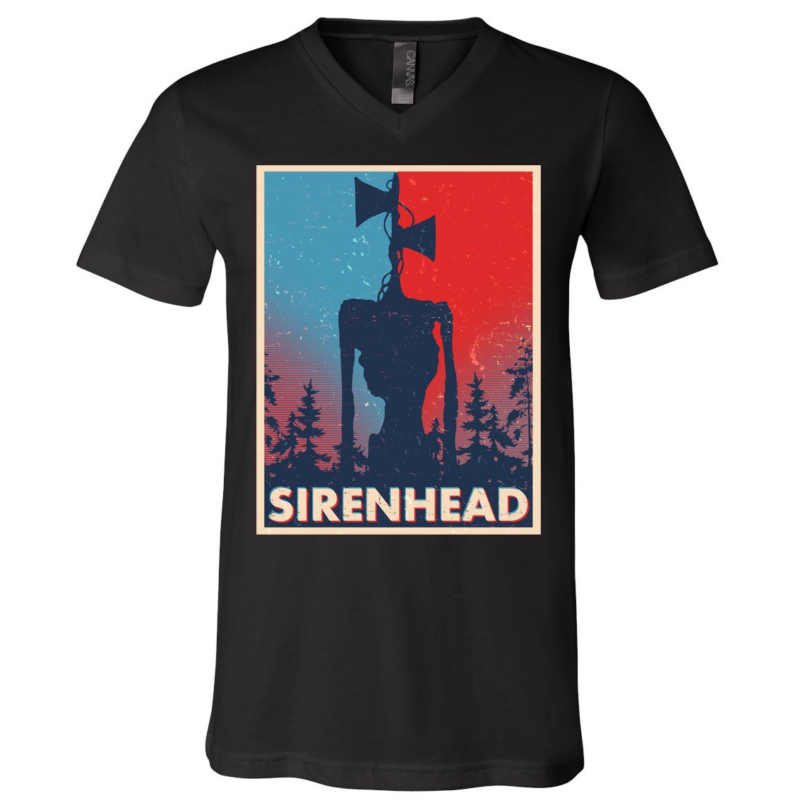 Halloween Creepy Sirenhead Vintage V-Neck T-Shirt