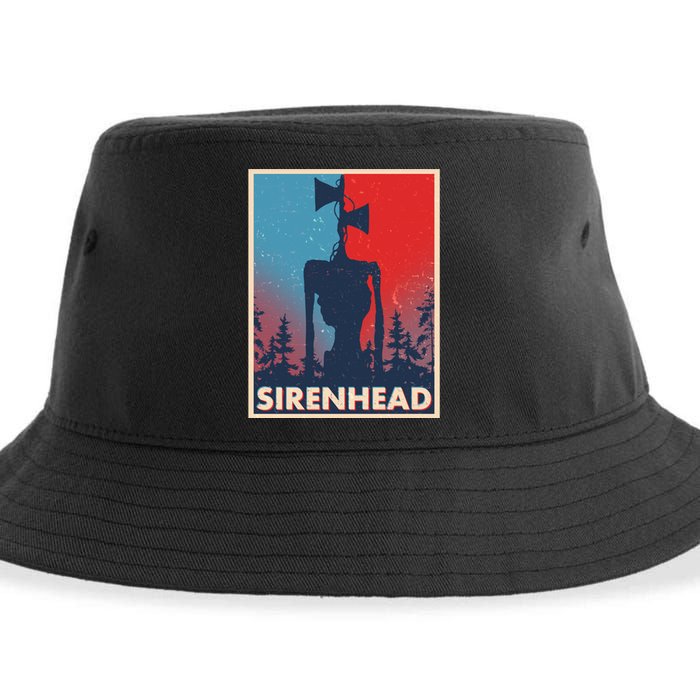 Halloween Creepy Sirenhead Vintage Sustainable Bucket Hat