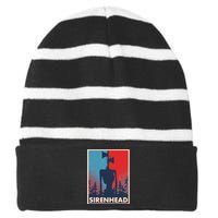 Halloween Creepy Sirenhead Vintage Striped Beanie with Solid Band