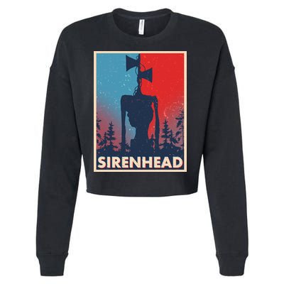 Halloween Creepy Sirenhead Vintage Cropped Pullover Crew