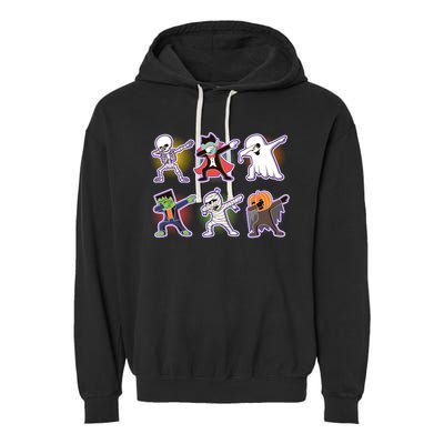Halloween Cute Funny Dabbing Monsters Garment-Dyed Fleece Hoodie