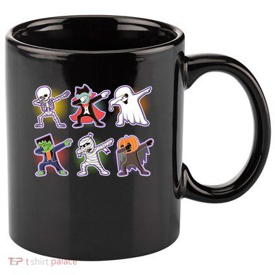 Halloween Cute Funny Dabbing Monsters 11oz C Handle Ceramic Mug