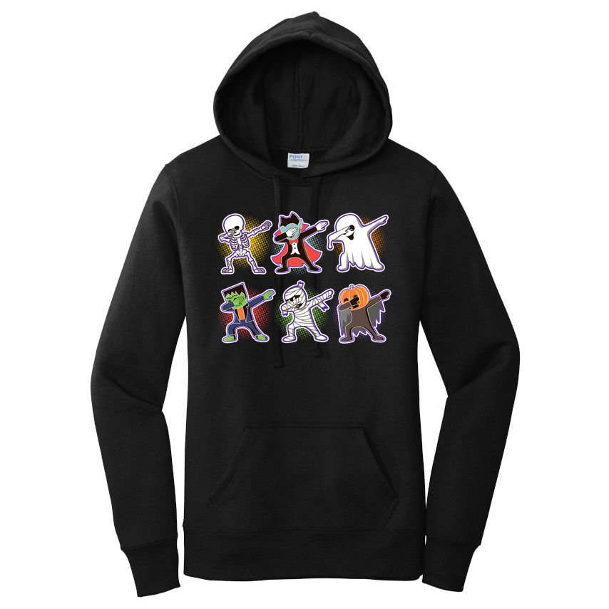 Halloween Cute Funny Dabbing Monsters Women's Pullover Hoodie