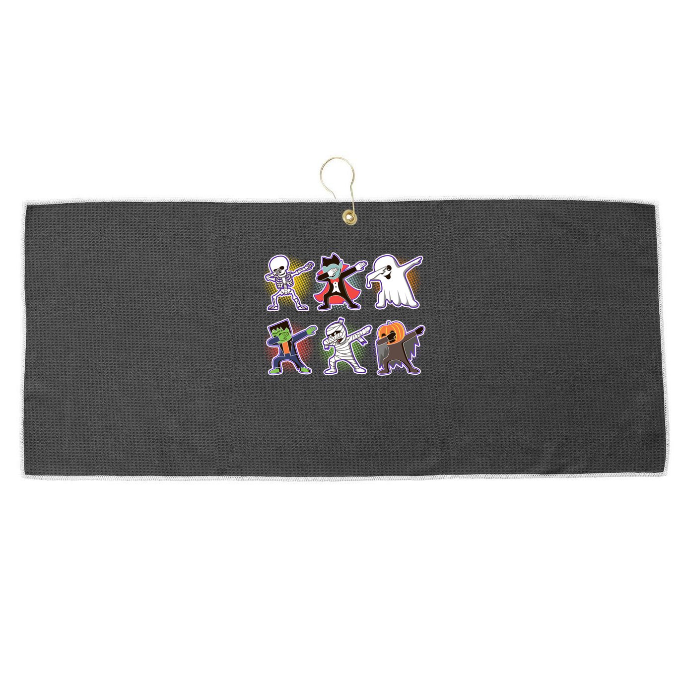 Halloween Cute Funny Dabbing Monsters Large Microfiber Waffle Golf Towel