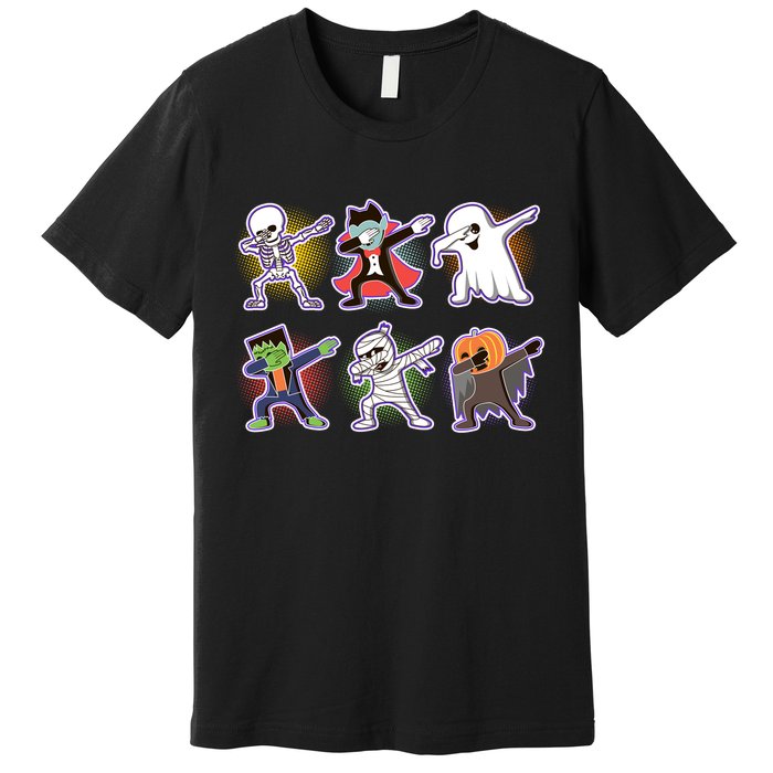 Halloween Cute Funny Dabbing Monsters Premium T-Shirt
