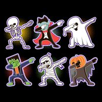 Halloween Cute Funny Dabbing Monsters Premium T-Shirt