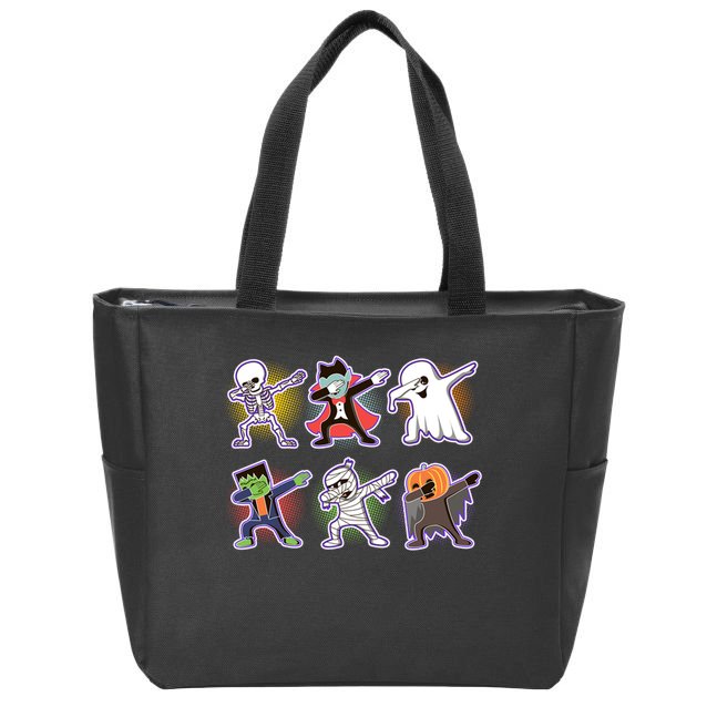 Halloween Cute Funny Dabbing Monsters Zip Tote Bag
