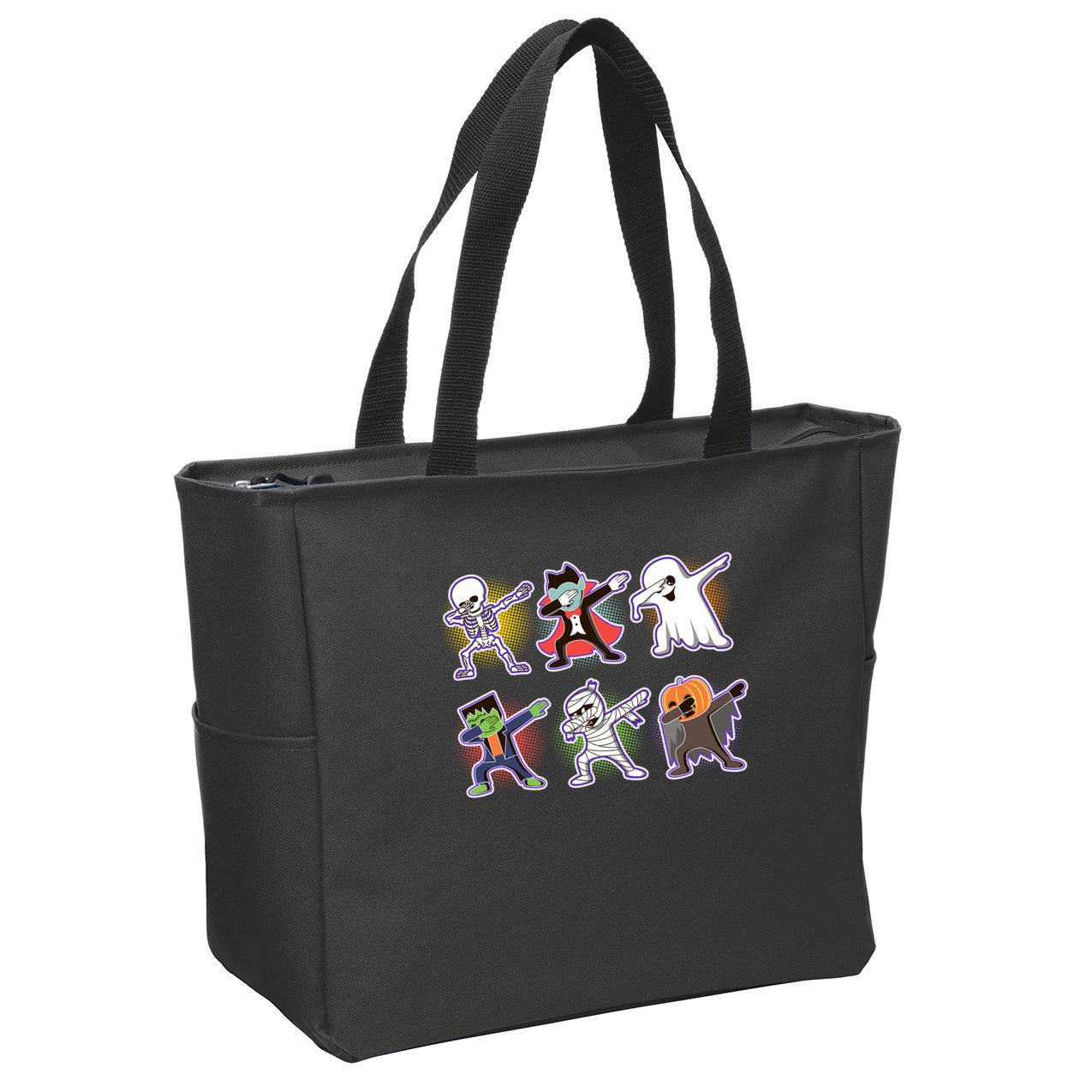 Halloween Cute Funny Dabbing Monsters Zip Tote Bag