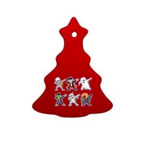 Halloween Cute Funny Dabbing Monsters Ceramic Tree Ornament