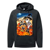 Halloween Dogs and Cats Selfie 2 Performance Fleece Hoodie