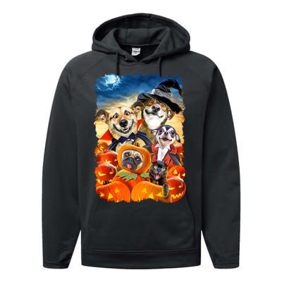 Halloween Dogs and Cats Selfie 2 Performance Fleece Hoodie