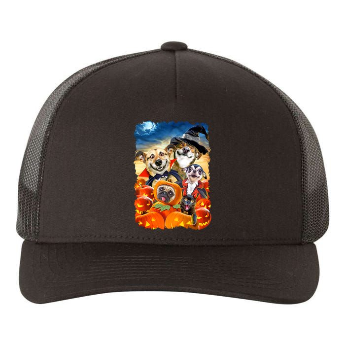 Halloween Dogs and Cats Selfie 2 Yupoong Adult 5-Panel Trucker Hat