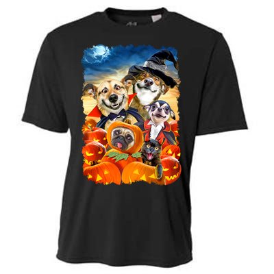 Halloween Dogs and Cats Selfie 2 Cooling Performance Crew T-Shirt