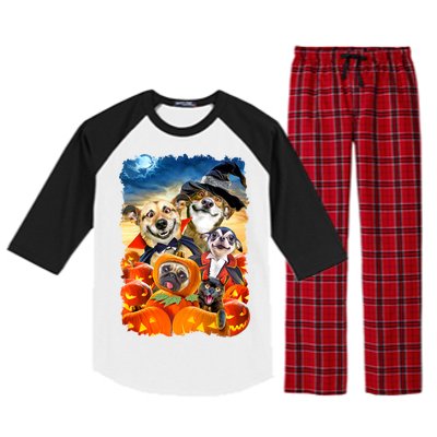 Halloween Dogs and Cats Selfie 2 Raglan Sleeve Pajama Set