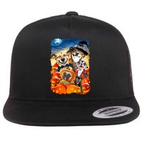 Halloween Dogs and Cats Selfie 2 Flat Bill Trucker Hat