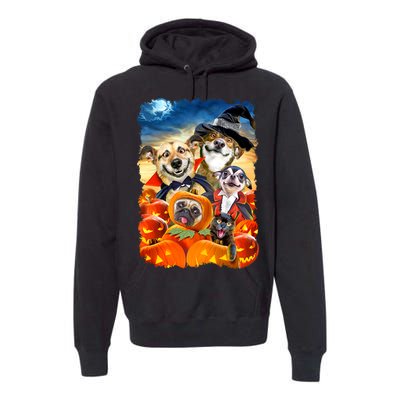 Halloween Dogs and Cats Selfie 2 Premium Hoodie