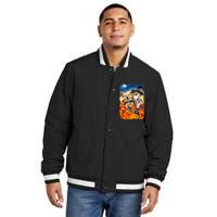 Halloween Dogs and Cats Selfie 2 Insulated Varsity Jacket