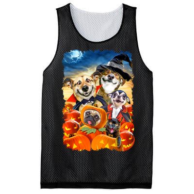 Halloween Dogs and Cats Selfie 2 Mesh Reversible Basketball Jersey Tank