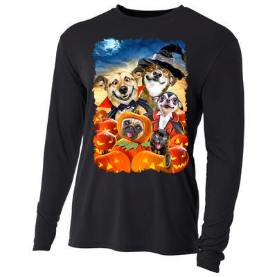 Halloween Dogs and Cats Selfie 2 Cooling Performance Long Sleeve Crew