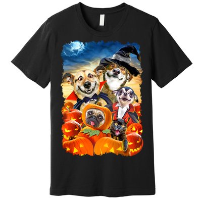 Halloween Dogs and Cats Selfie 2 Premium T-Shirt