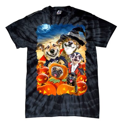 Halloween Dogs and Cats Selfie 2 Tie-Dye T-Shirt