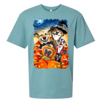 Halloween Dogs and Cats Selfie 2 Sueded Cloud Jersey T-Shirt